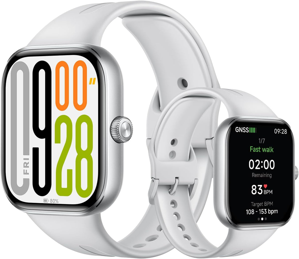 XIAOMI Redmi Watch 5 Active, Llamadas Bluetooth, Pantalla LCD de 2 Pulgadas, Monitor de frecuencia cardíaca, 140 Modos Deportivos, hasta 18 días de autonomía, Plata