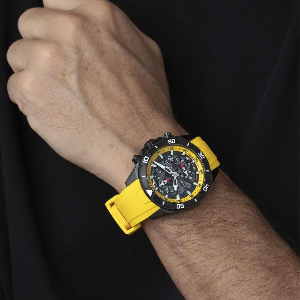 LOTUS Reloj Hombre Analógico de Caucho Amarillo