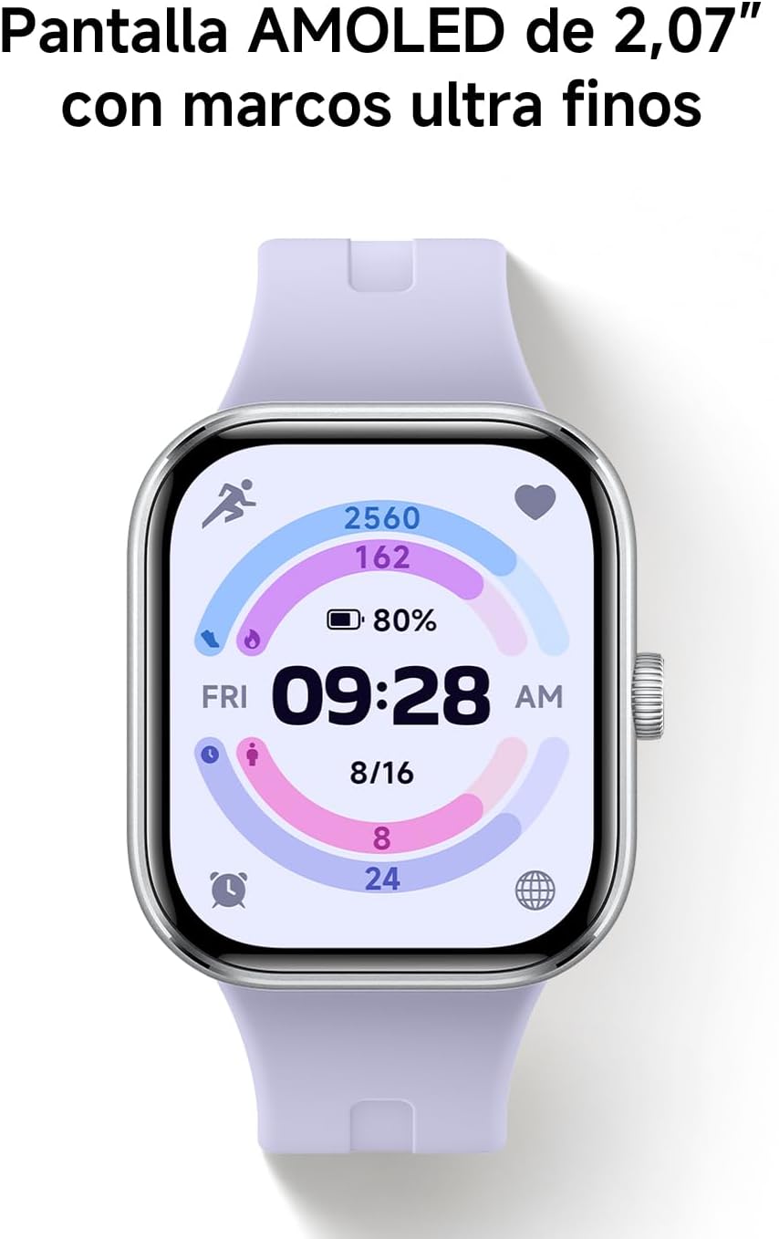 XIAOMI Redmi Watch 5 Active, Llamadas Bluetooth, Pantalla LCD de 2 Pulgadas, Monitor de frecuencia cardíaca, 140 Modos Deportivos, hasta 18 días de autonomía, Plata