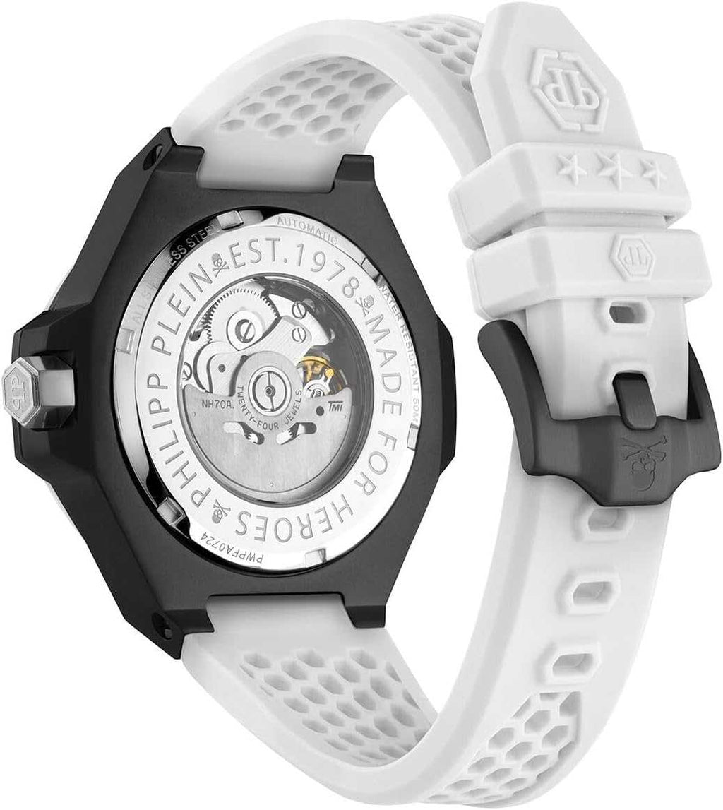 Philipp Plein Reloj Hombre Analogico Automatico con Correa de Silicona
