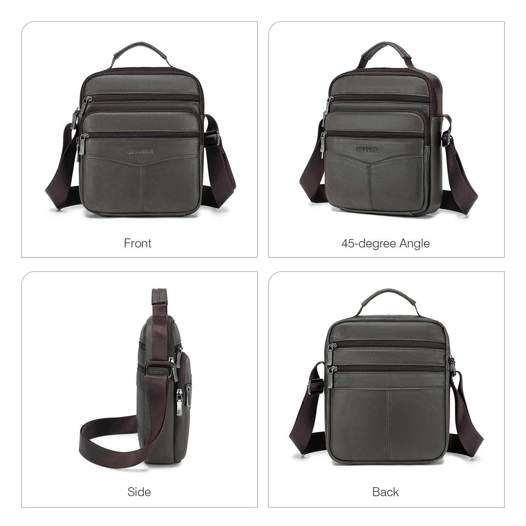 SPAHER Bandolera Hombre Piel Grande Bandolera Cuero Hombre Bolsos Caballero Bolso Mensajero Hombre Bandolera Bolso Hombre de Cuero Genuino Bolso de Piel Hombre