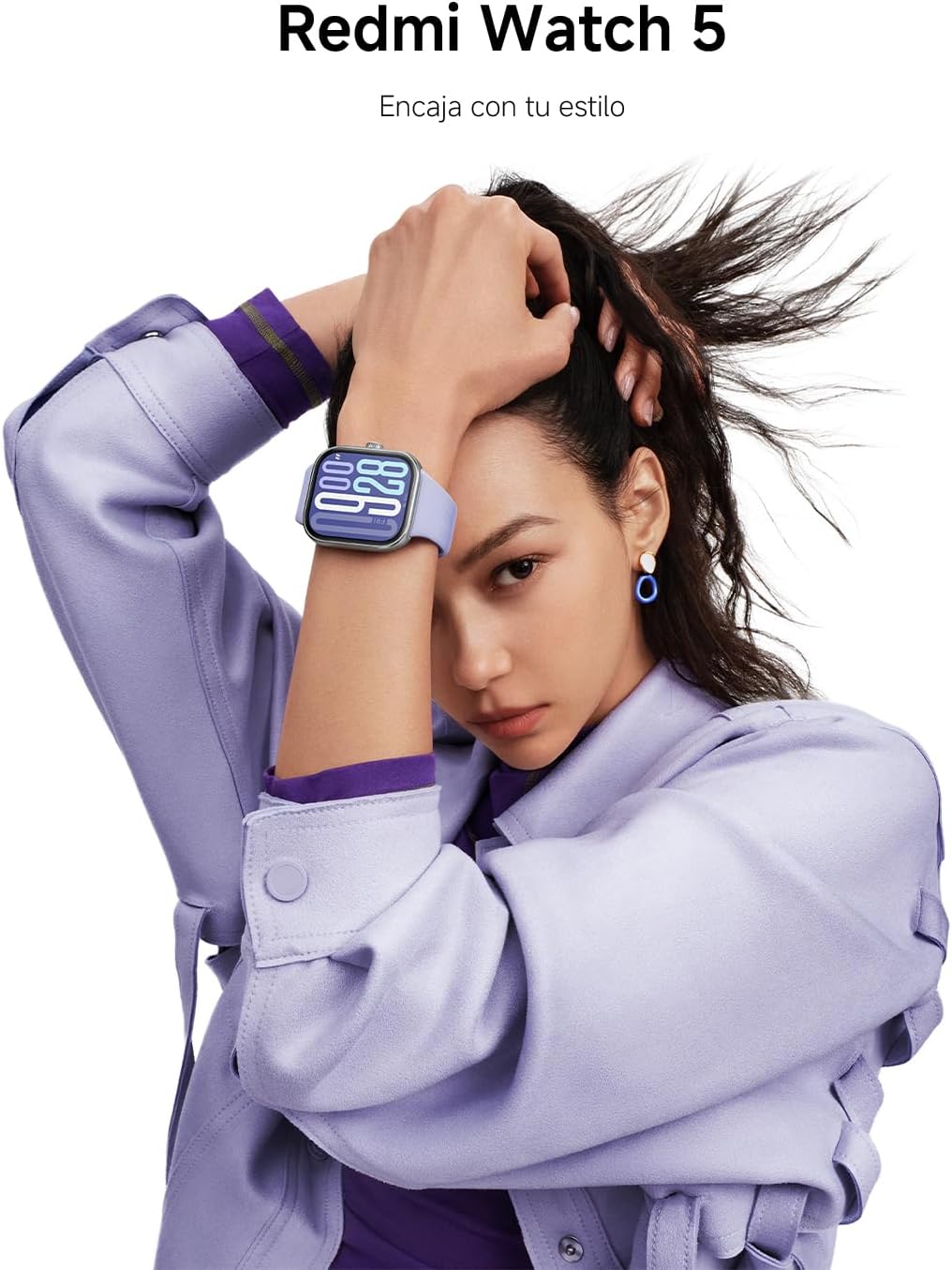 XIAOMI Redmi Watch 5 Active, Llamadas Bluetooth, Pantalla LCD de 2 Pulgadas, Monitor de frecuencia cardíaca, 140 Modos Deportivos, hasta 18 días de autonomía, Plata