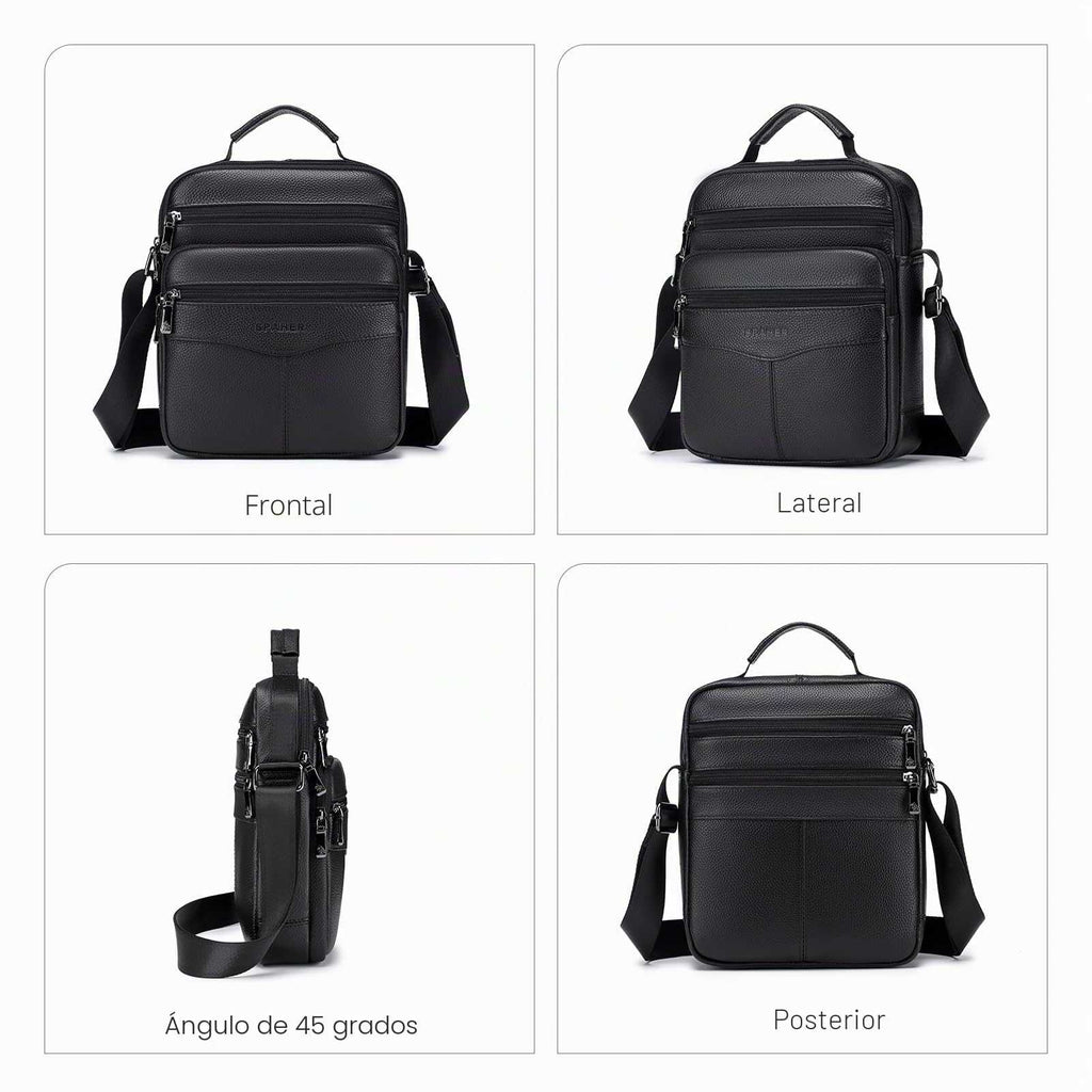 SPAHER Bandolera Hombre Piel Grande Bandolera Cuero Hombre Bolsos Caballero Bolso Mensajero Hombre Bandolera Bolso Hombre de Cuero Genuino Bolso de Piel Hombre