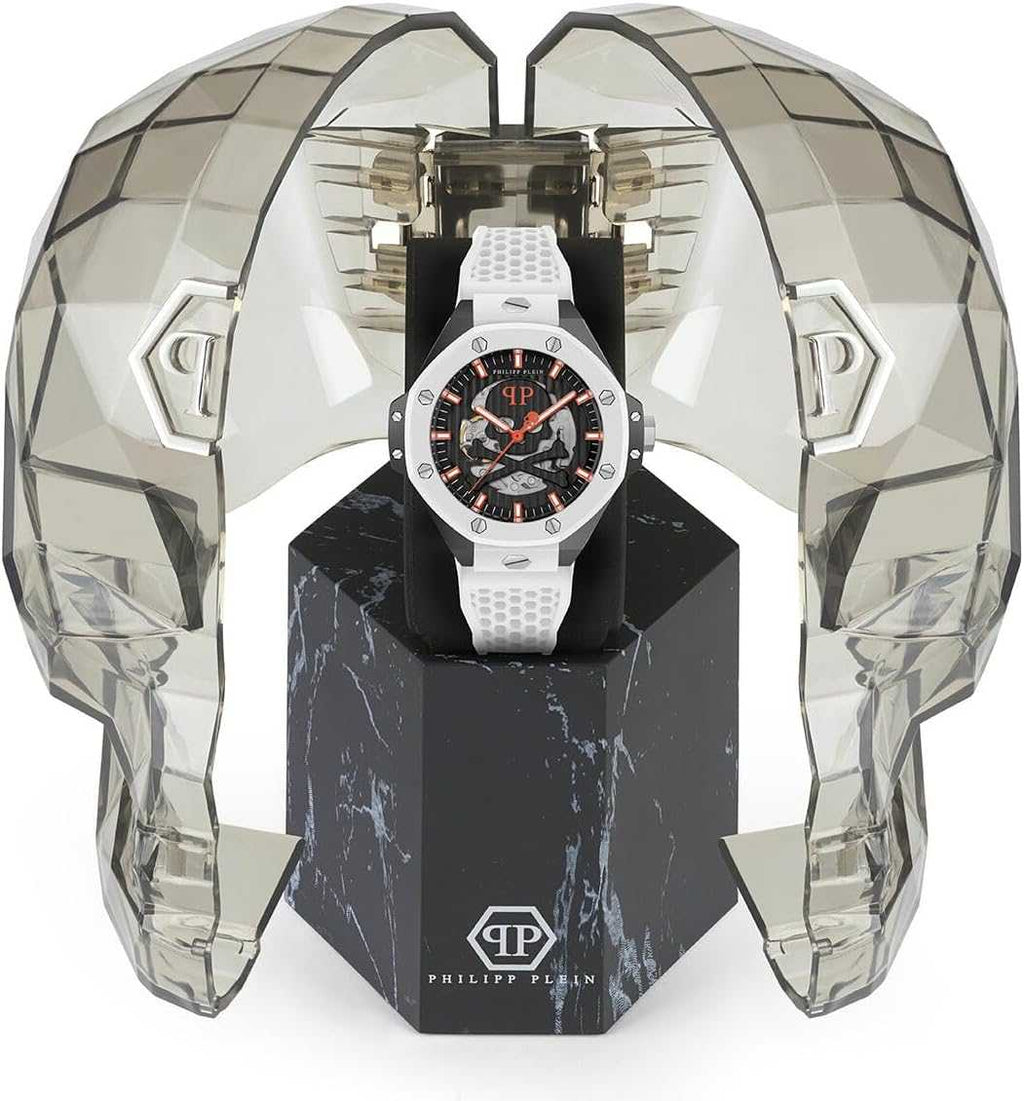 Philipp Plein Reloj Hombre Analogico Automatico con Correa de Silicona