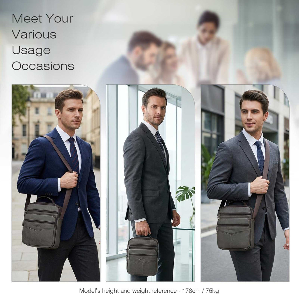 SPAHER Bandolera Hombre Piel Grande Bandolera Cuero Hombre Bolsos Caballero Bolso Mensajero Hombre Bandolera Bolso Hombre de Cuero Genuino Bolso de Piel Hombre