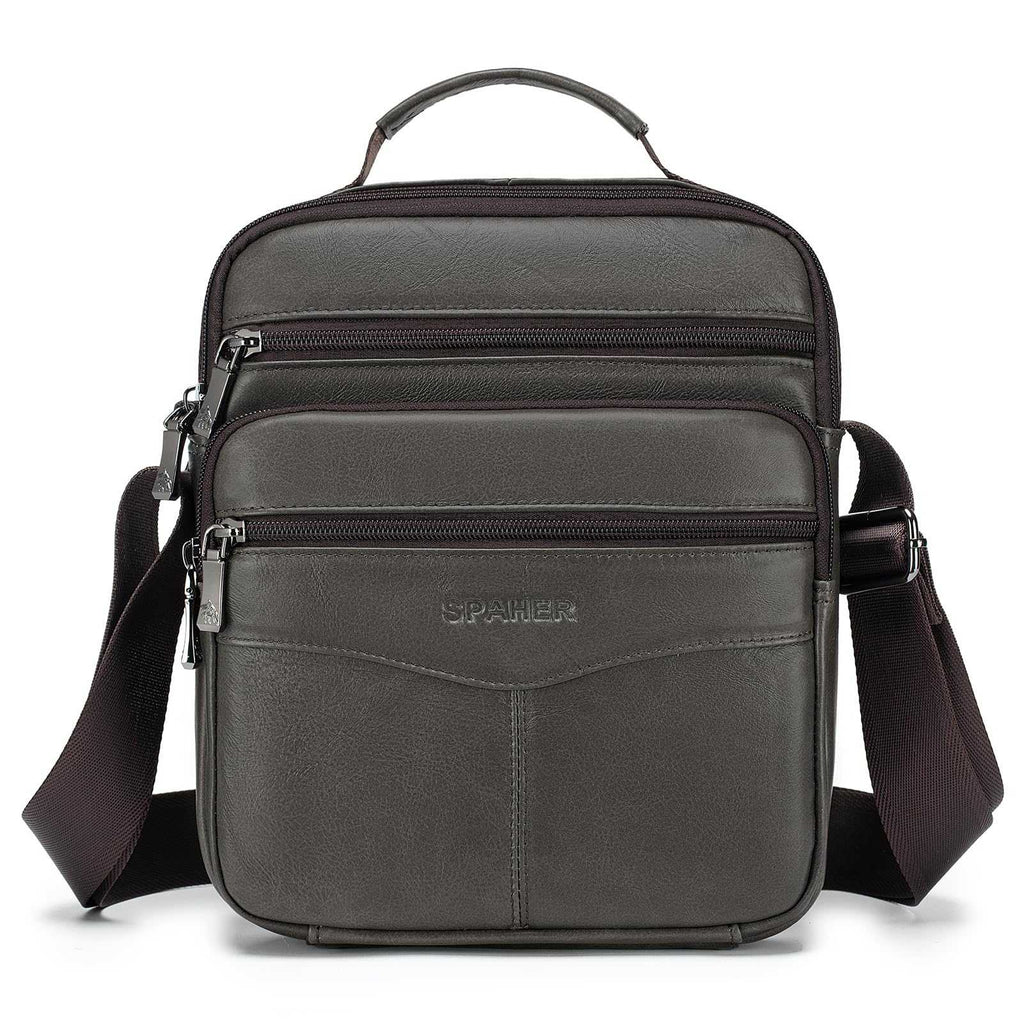 SPAHER Bandolera Hombre Piel Grande Bandolera Cuero Hombre Bolsos Caballero Bolso Mensajero Hombre Bandolera Bolso Hombre de Cuero Genuino Bolso de Piel Hombre