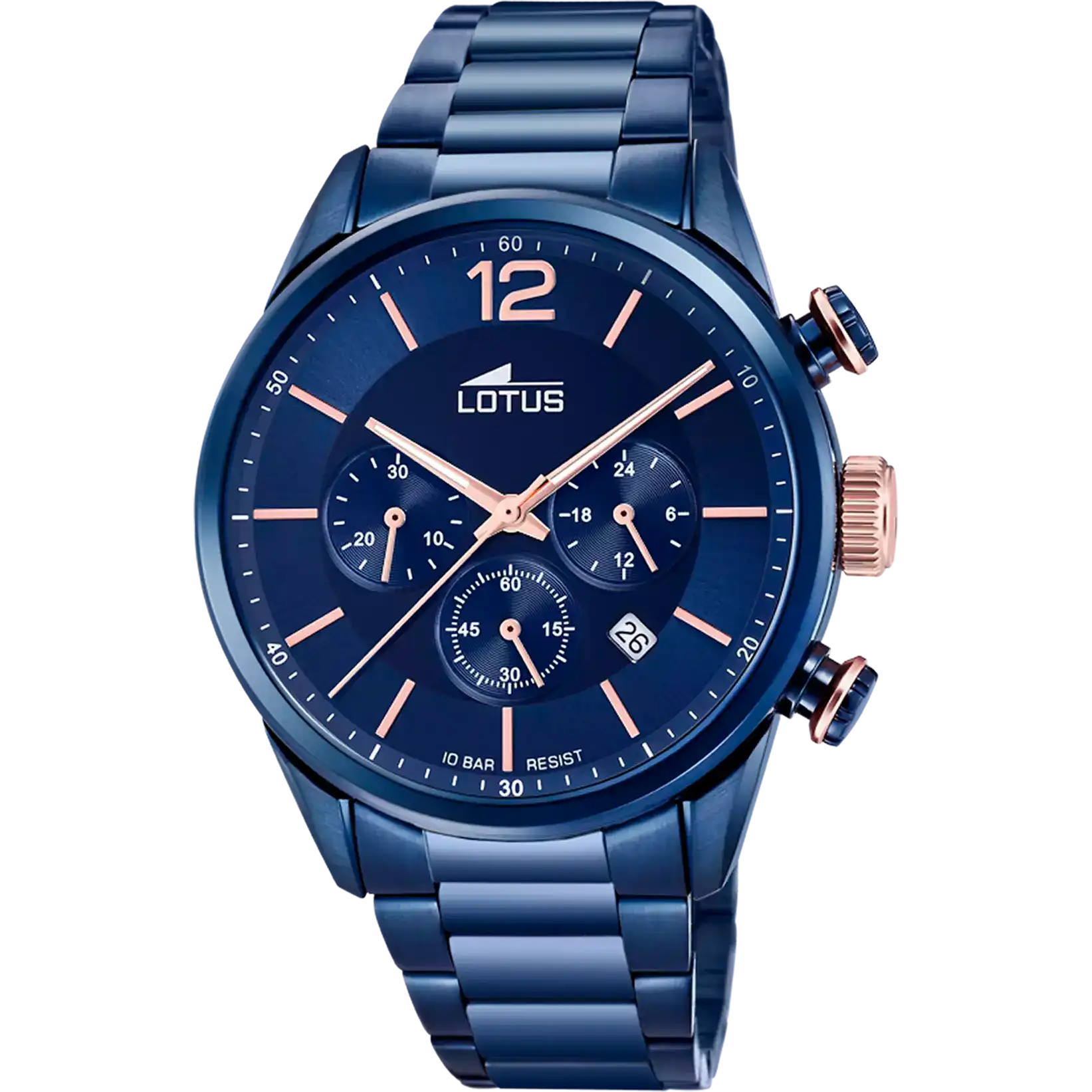 RELOJ  LOTUS CHRONO CON ESFERA AZUL MECANICA ROSA DE HOMBRE
