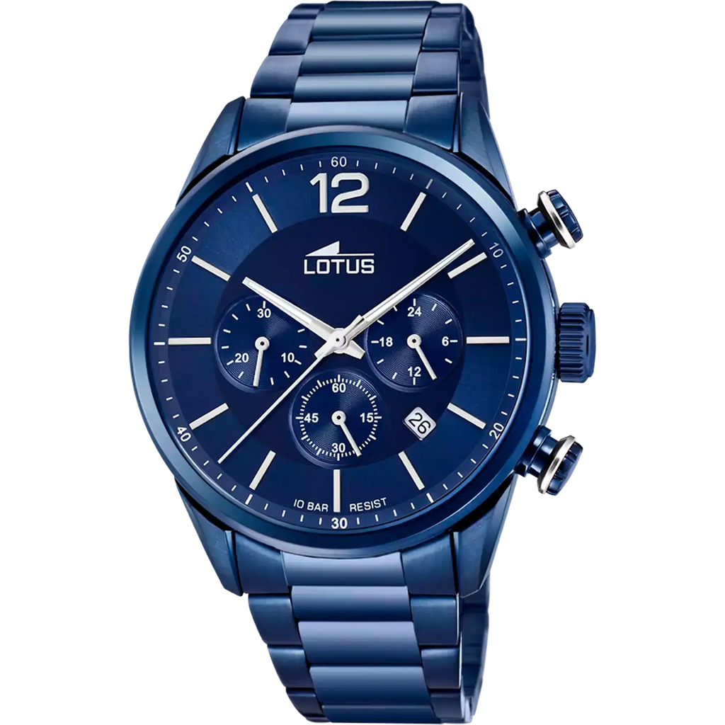 RELOJ  LOTUS CHRONO CON ESFERA AZUL DE HOMBRE