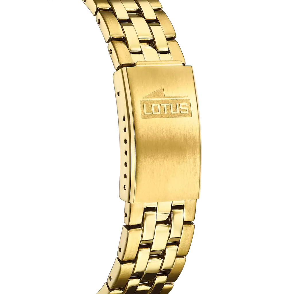 Reloj Lotus negro brazalete de acero inoxidable, hombre