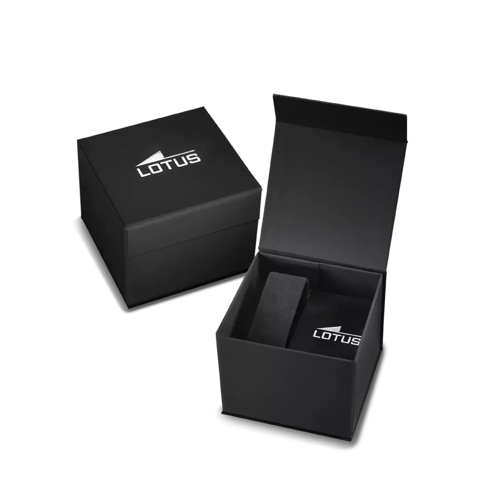 Reloj Lotus negro brazalete de acero inoxidable, hombre
